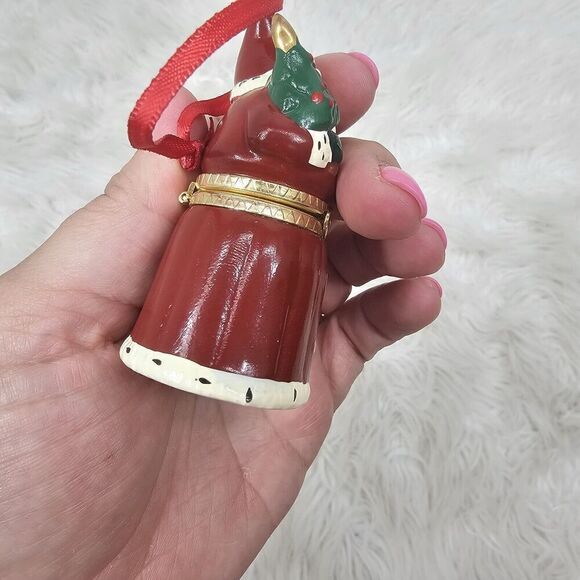 1998 HALLMARK  CHRISTMAS ORNAMENTS - SANTAS HIDDEN SURPRISE - Hinged Trinket Box - Picture 5 of 8